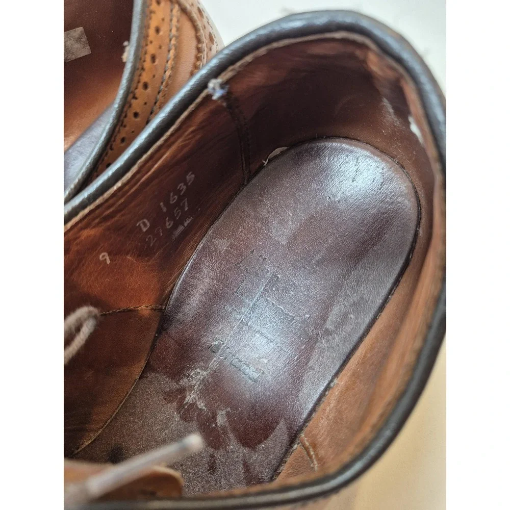 Allen Edmonds Strand Shoes Mens Size 9 D Brown Leather Cap Toe Dress Oxford